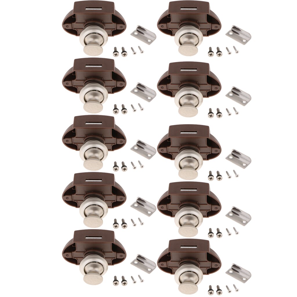 10 Pack Gloednieuw En Drukknop Vangst Lock Knop Klink Kast Camper Rv Camper Kast Te installatieprocedure