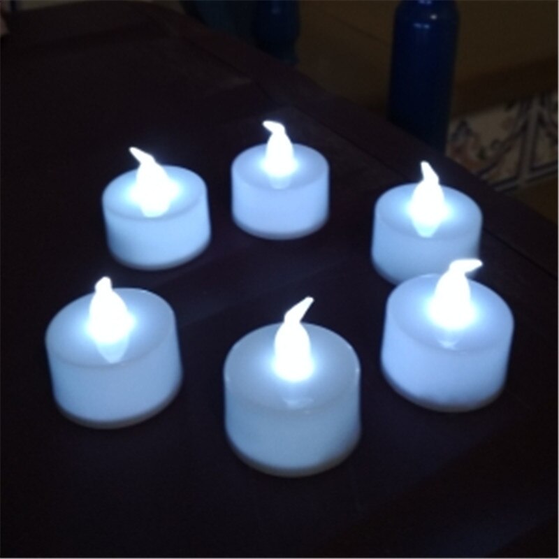 6pcs LED Glow in the Dark Candles Householed Velas Led Battery-Powered Flameless Candles Home Decoartion Toys For Children: White