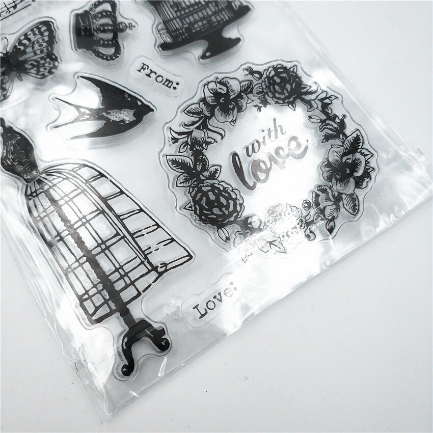 Butterfly bird cage Transparent Clear Stamps / Silicone Seals Roller Stamp for DIY scrapbooking photo album/Card Making