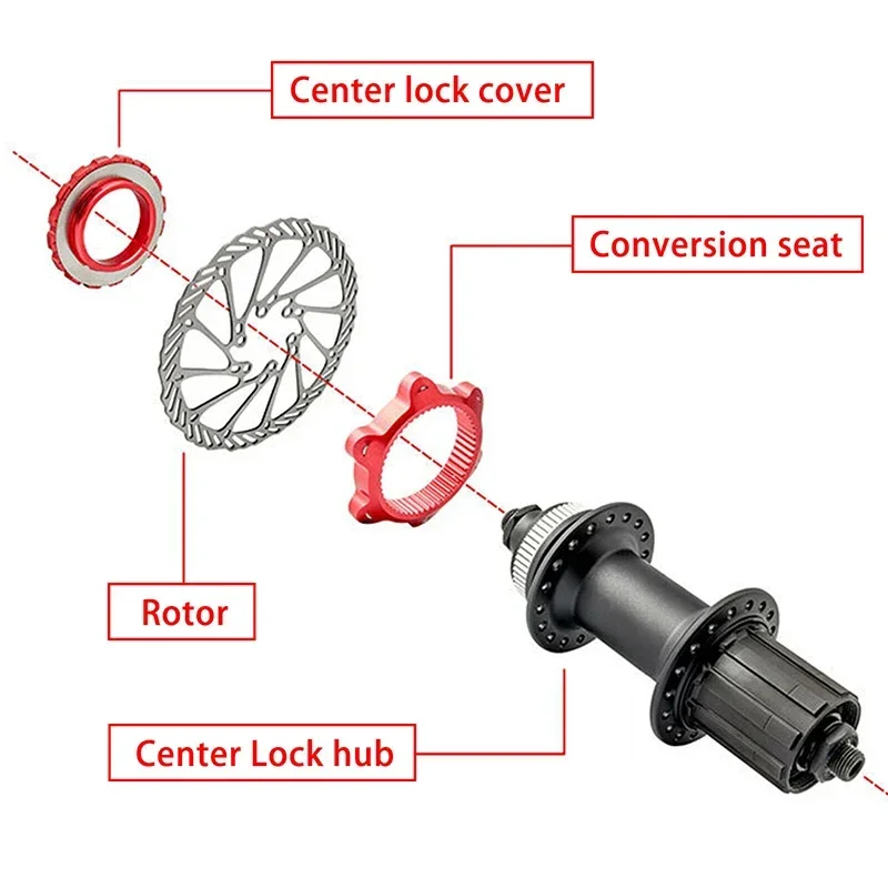 BUCKLOS Bicycle Center Lock To 6 Bolt Rotor Lock Ring Adapter Road Bike Disc Brake Rotor Lock Cover Ring Converter for Shimano