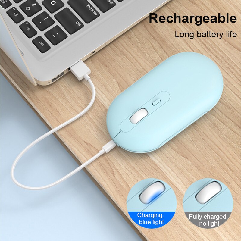 Dual Model 2.4G Bluetooth Silent Wireless Mouse Rechargeable Gaming Wireless Ergonomic Magic Mouse For PC Gamer Computer Laptop