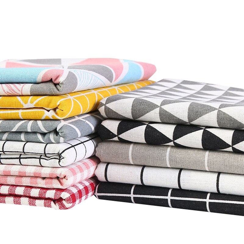 150 cmx 100cm bomull og lin stoff duk gardin stoff rutete sofahandmadefabric diy klær sy 101