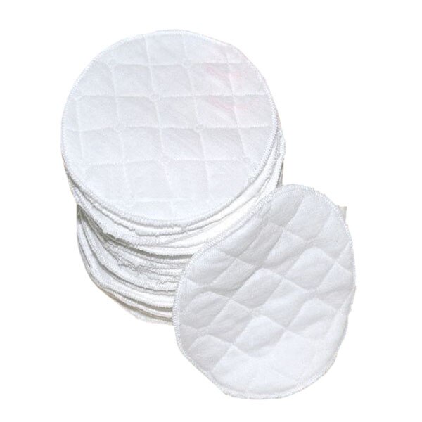 Lot de 20 coussinets d'allaitement ultra-confortables lavables en coton extra absorbant pour bébé, blanc