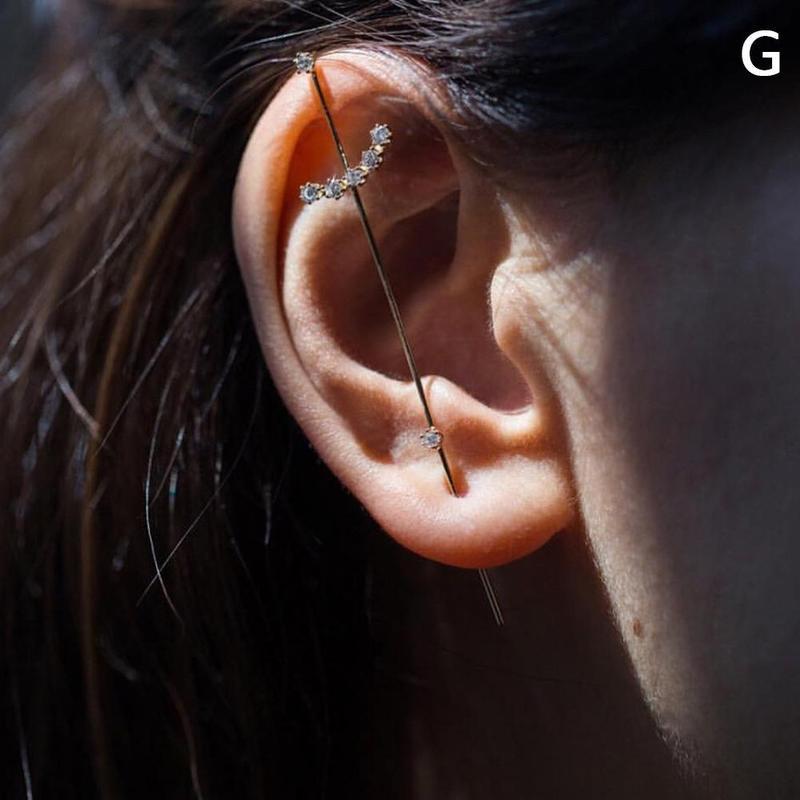 1pc ear wrap crawler hook øreringe multi blomme clip øreringe luksuriøse falske øreringe kvinder smykker crawler hook øreringe: G