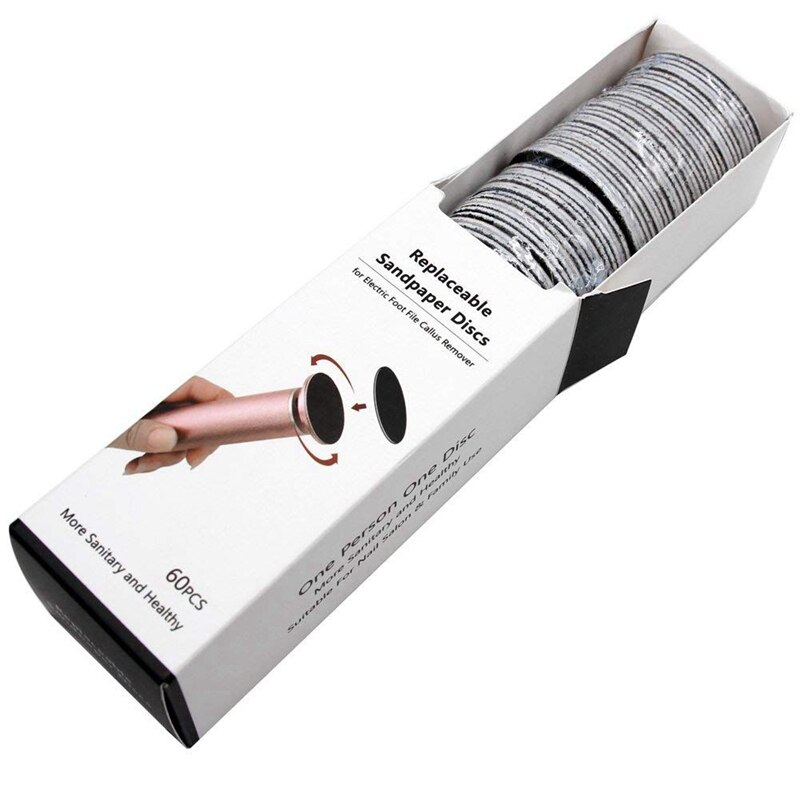 120 pièces remplacement papier abrasif disques Pad pour électrique pied fichier callosités décapant pédicure outil, 60 pièces régulier grossier 100 grain avec