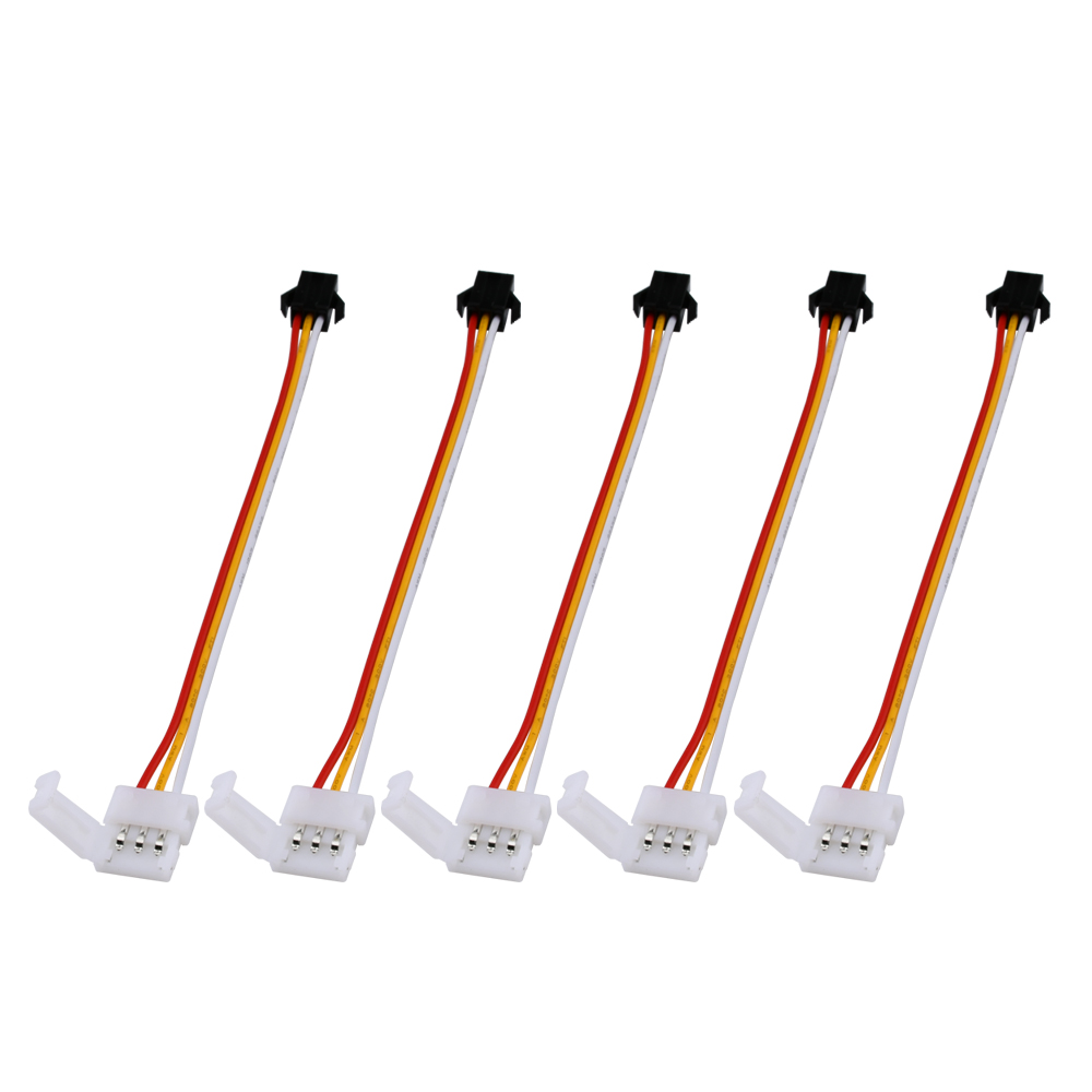 5 uds 3pin SM JST Cable conector para tira de LED para 10mm WS2811 WS2812B luces de cinta de Color de ensueño para controlador soldadura libre: Default Title