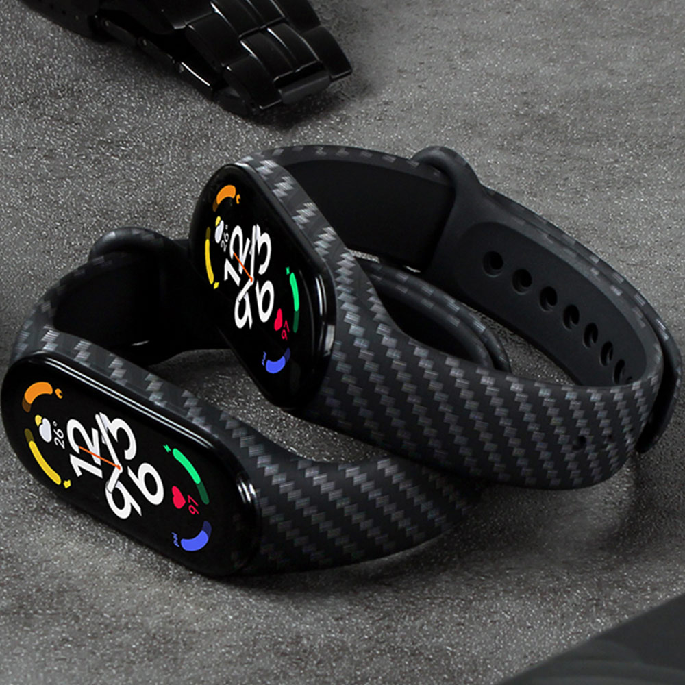 Correa de fibra de carbono para Xiaomi Mi Band 7 nfc pulsera smartwatch MIband 5 pulsera de silicona correa Mi Band 4 5 3 6 Accesorios