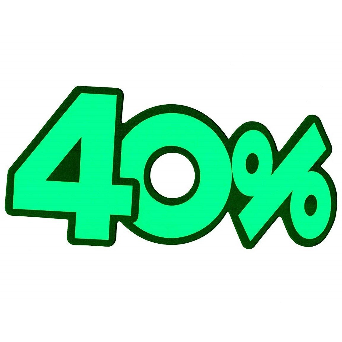 impostato 20 CARTONCINI SALDI 40% VERDE PRETAGLIATI PERCENTUALI SCONTO PREZZI OFFERTE