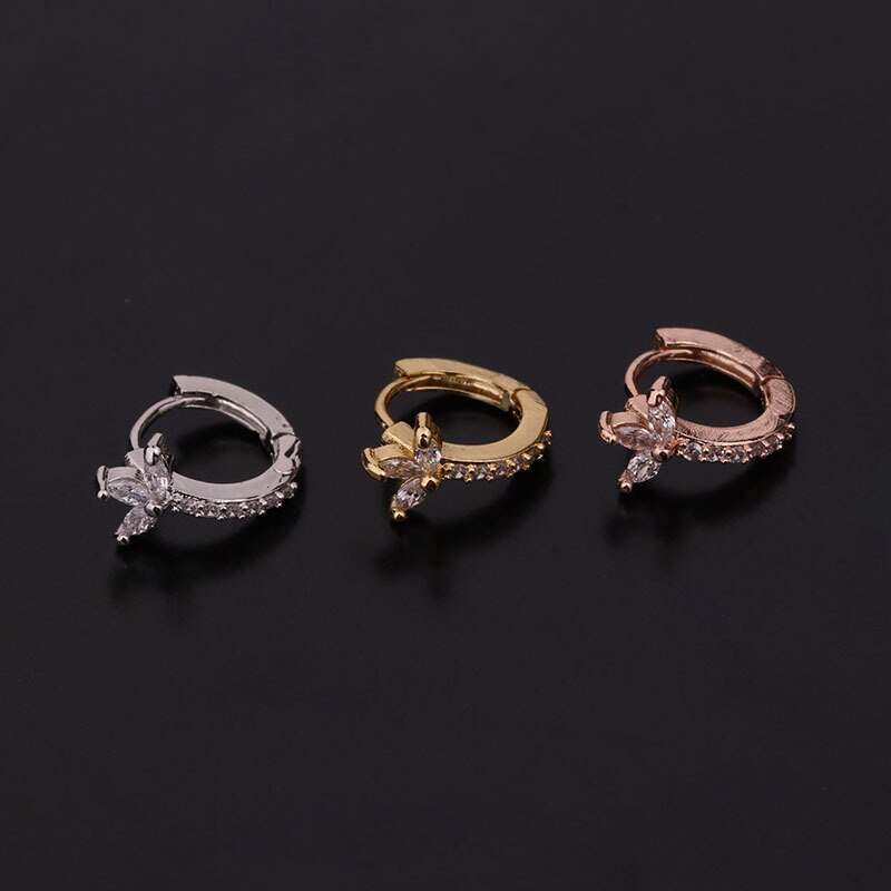 1Pc Stainless Steel Snake Cartilage Earrings Earrings Helix Cartilage Earring Piercing Jewelry Women: green / Imitation Rhodium Plated