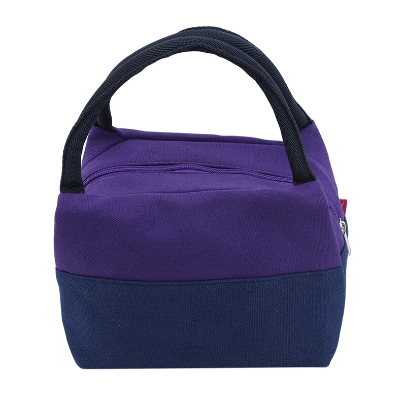 Brand Canvas Lunch Bags For Women Portable Thermal Insulated Lunch Box Bag Tote Bolsa Comida Lunch Bag For Kids School: Purple