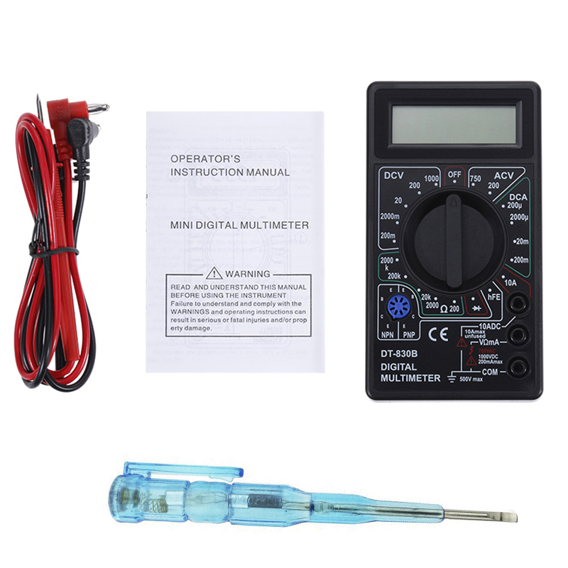 Handheld Digital Multimeter AC/DC LCD Mini Voltmeter Ammeter Ohm Tester High Safety Handheld Meter Capacitance Tester