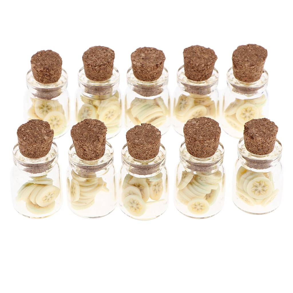 10 Pieces Miniatuur Potten Model Voor 1/12 Dollhouse Decoratie-Banana Chips