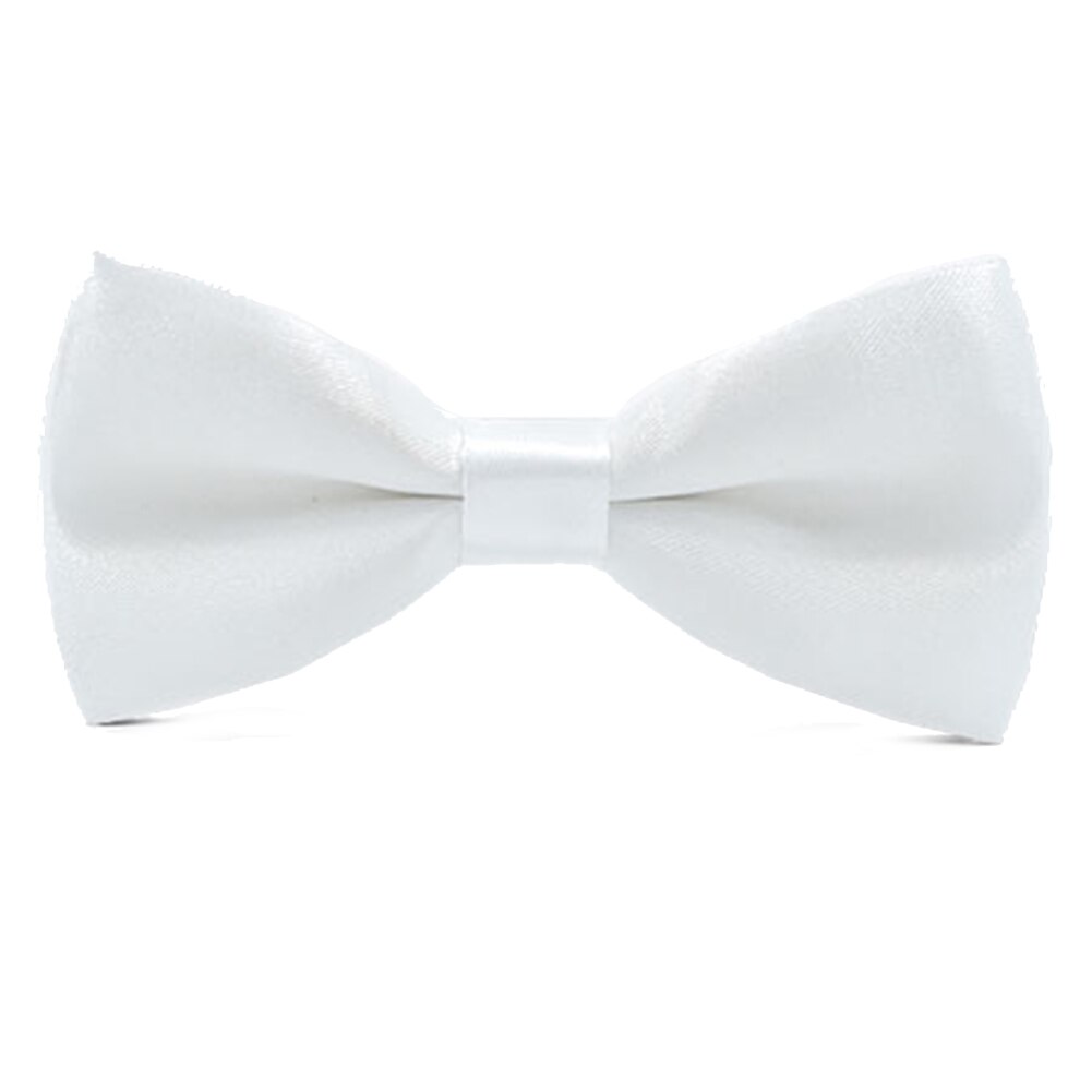 Baby kinderstropdas effen kleur verstelbare stropdas strik feest fotografie rekwisieten elastische kleurrijke vlinder satijnen feest accessoire: Wit