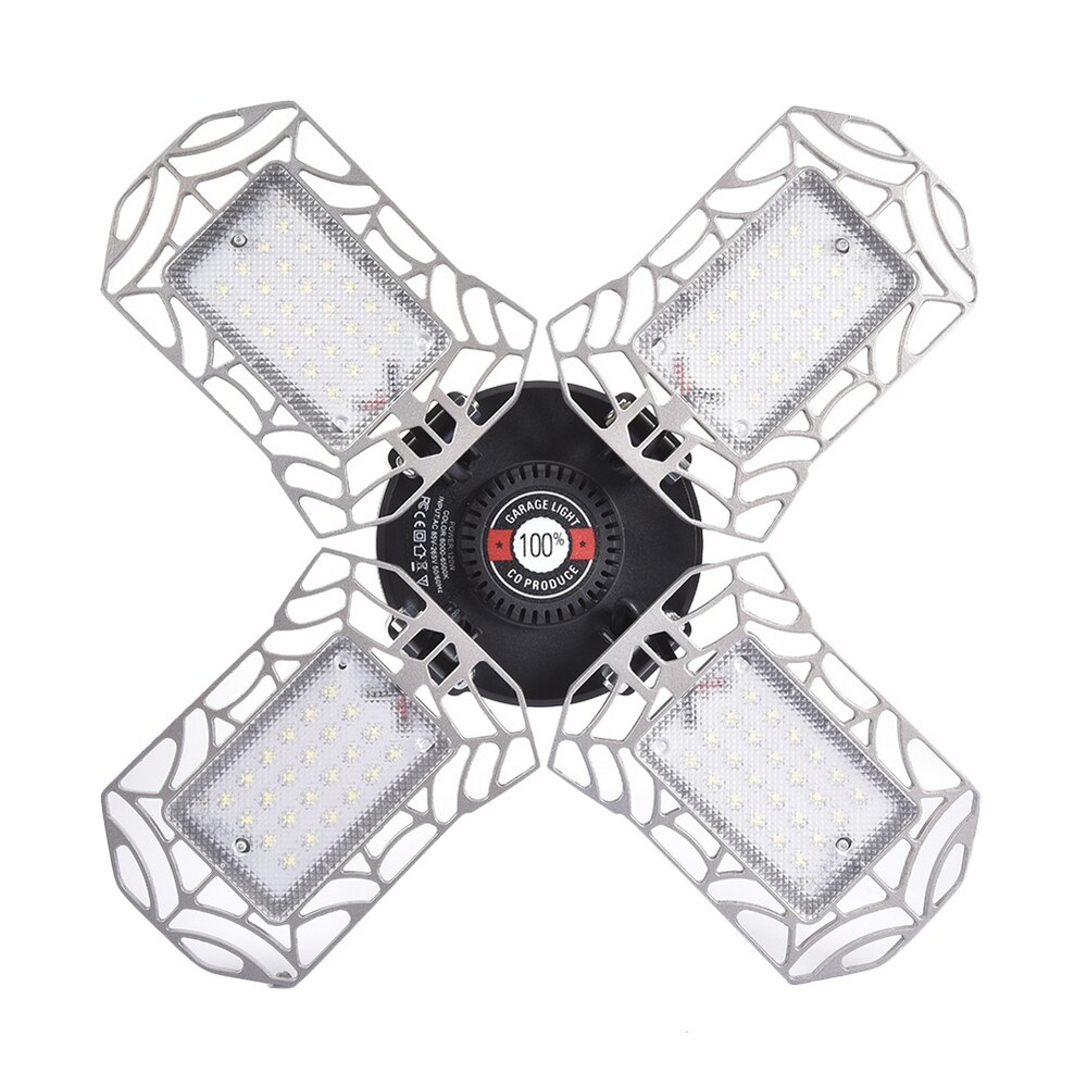 120W LED Garage Light Super Brightness E26 Deformable Ceiling Light Fixture Deform Light for Workshop Warehouse Factory Gym: Silver