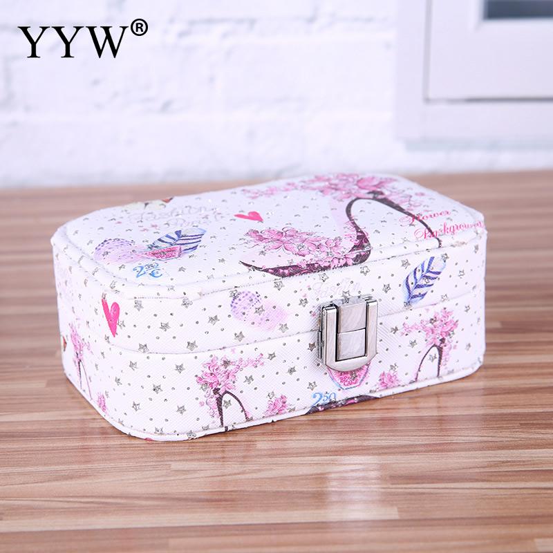 Spedizione gratuita!!! di Cuoio dell'UNITÀ di elaborazione Stampato scatola di Immagazzinaggio di Monili CaseBrand monili di disegni differenti per la scelta di Altri bianco Venduto Da PC: 5