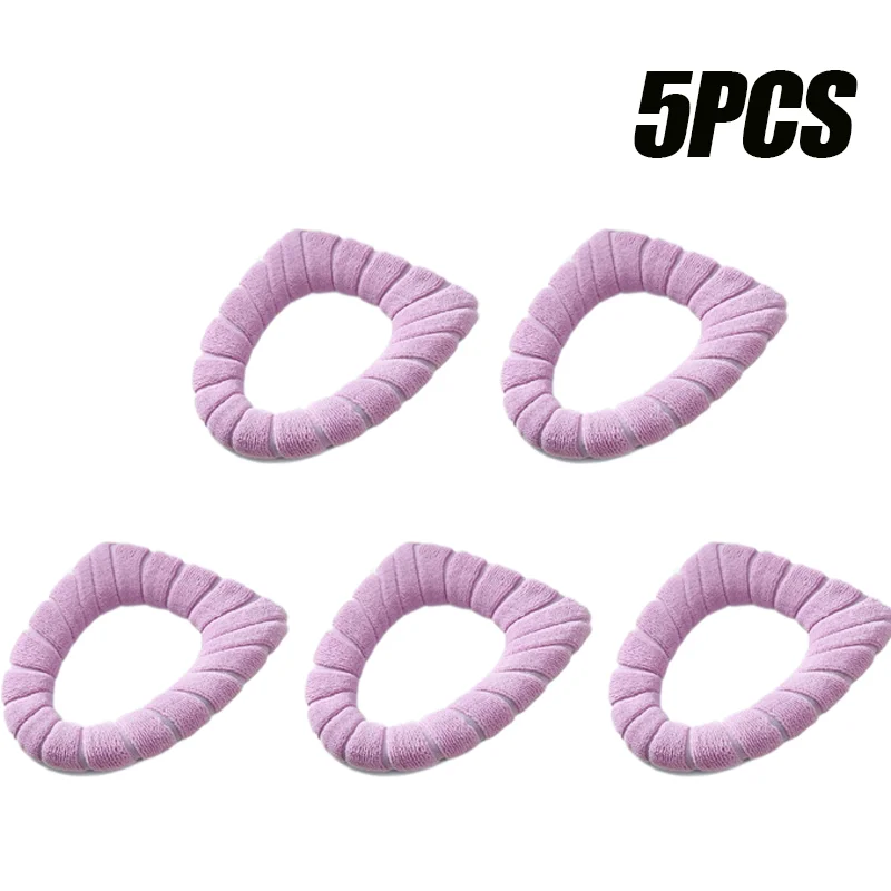 Mjukt och varmt toalettsitsskydd tvättbart badrum toalettdyna kudde med handtag tjockare mjuk matta stickning varmare closestool matta: Svart