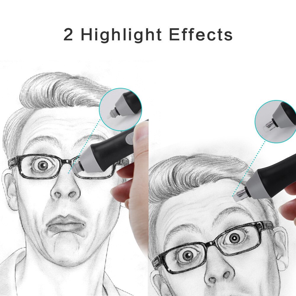 Electric Eraser 162 Refills Battery Powered Sketching Highlight Eraser Artists Stationery for Pencils Drafting/ Graphite Drawing