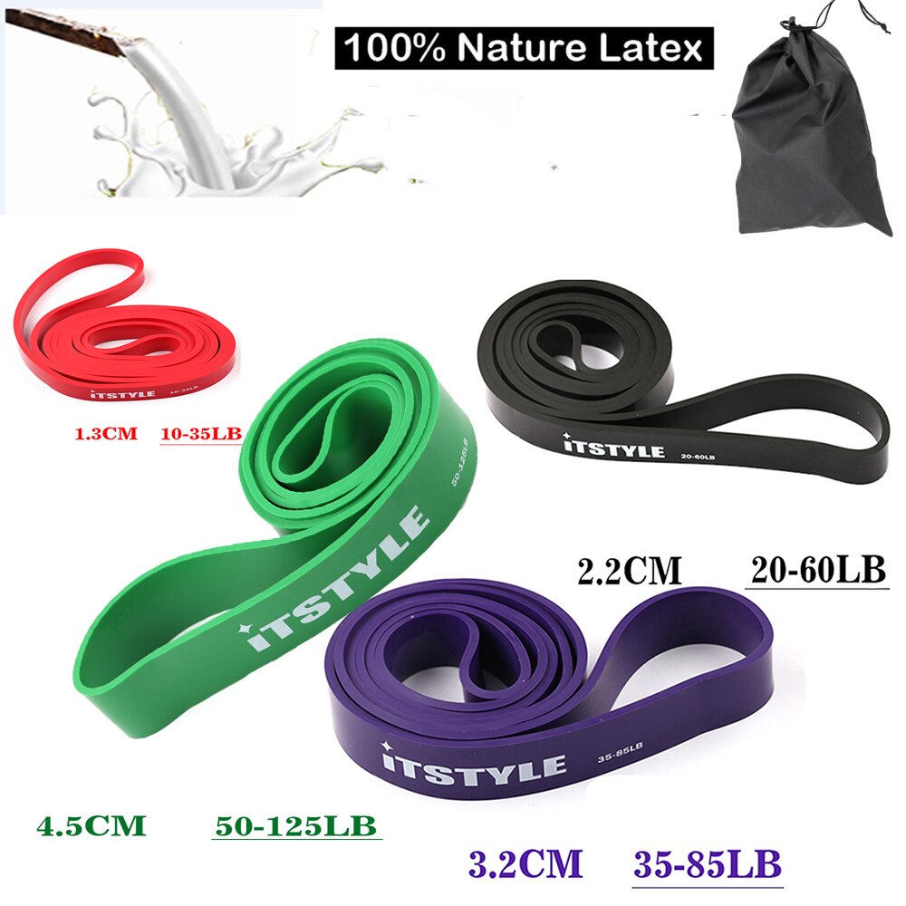 208cm modstandsbånd gummi pull up styrke muskler loop band fitness power expander 41 ": Latex sæt 2