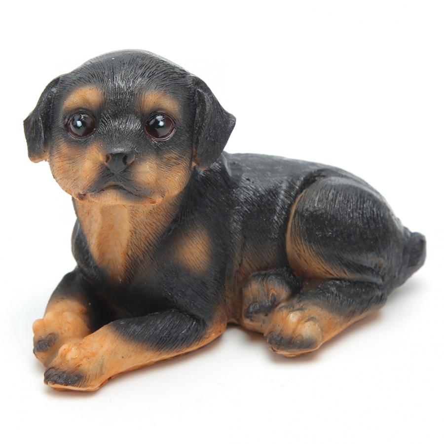 Hundehvalp statue 4 stk/sæt mini sød hvalpe hund statue skulptur ornamenter harpiks håndværk gårdhave havedekoration
