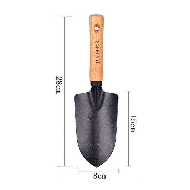Carbon Steel Garden Shovel Flower Planting Shovel Garden Wooden Handle Gardening Hand Tools for Roots and Planting