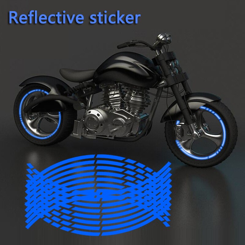 8 färger motorcykel hjul däck fälg nav dekaler universal bil styling däck reflekterande remsor dekaltejp 18 tum