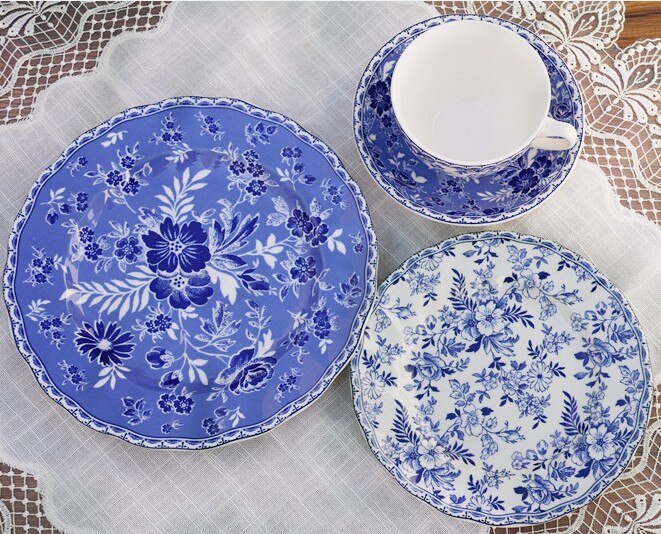 Juego de tazas de té con flores porcelana China taza de café Royal Bone China taza de té Vintage platillo con bandeja Copos copa de verano AC50BD