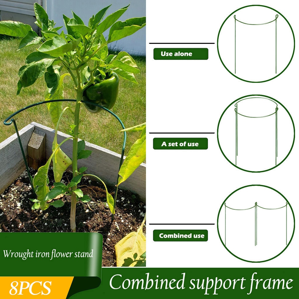 8 Pcs Horticultural Hoops Plant Grow Garden Tunnel Hoop Support Hoops Plant Holder Tools for Garden Stakes Farm Agriculture #Y5