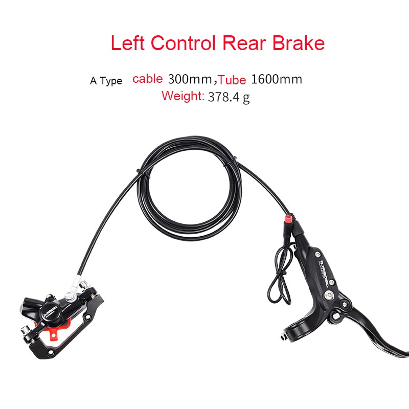 E-Bike MTB Hydraulic Disc brake Set Aluminum Alloy Electric bike scooter Power Control Shifter cut power off Bicycle Brakes: A type Left rear