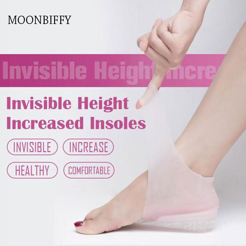 Invisible Heightening Insole Silicone Physical Examination Bionic Interior Heightening Protection Heel Insoles for Shoes