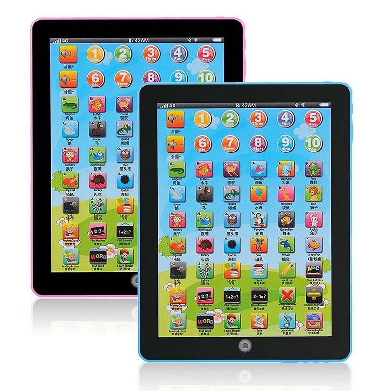 freundlicher Lernen Computer freundlicher Tablette Englisch Y-Pad Alphabet ABC Musik Pädagogisches Spielzeug Spaß Blau/verrotten