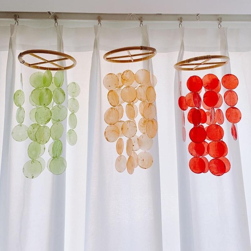 Campana de viento colgante para decoración de jardín, cascabel de viento de 50cm en 8 colores, estilo nórdico para oficina, habitación de niños y guardería