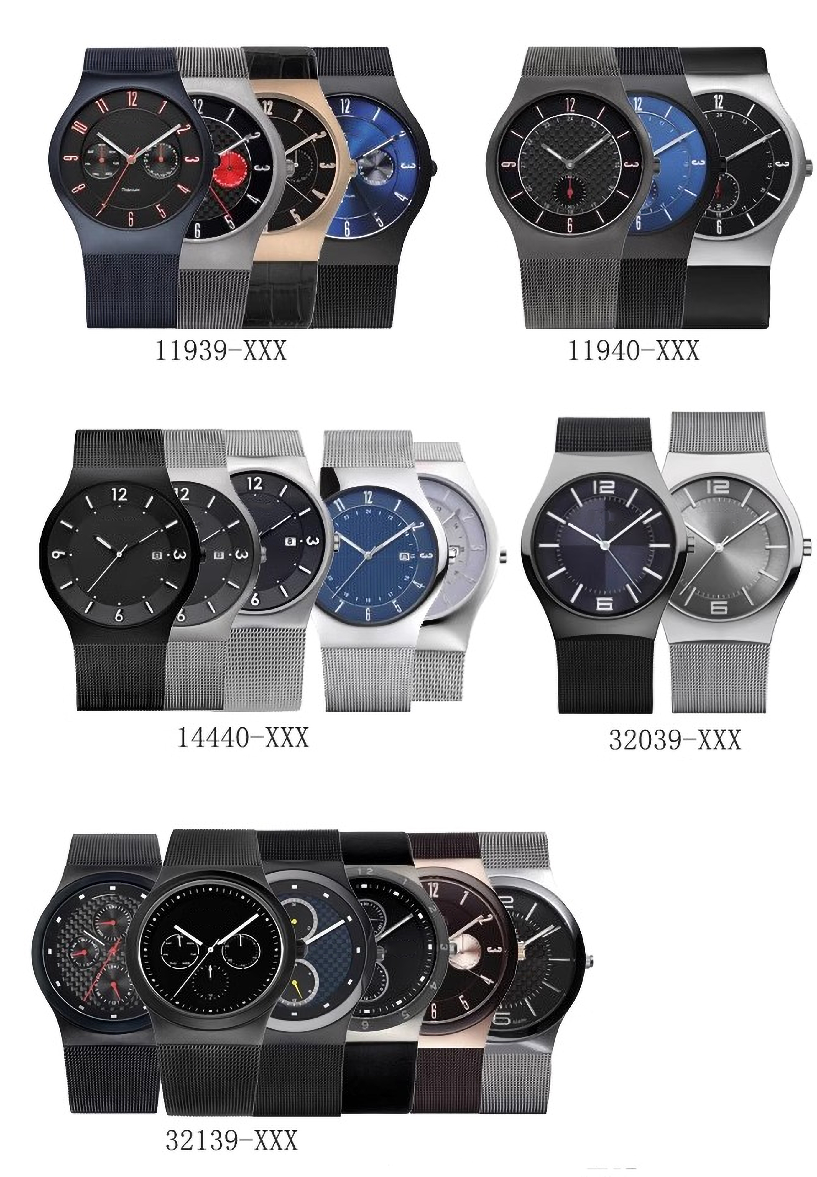 Ersatz Uhr Band für Bering unisex Uhr mit Schraube Dünne Gurt 24mm und 20mm