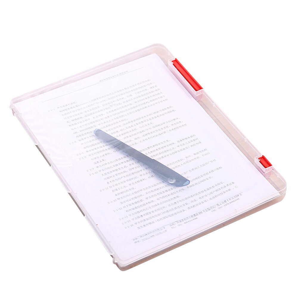 A4 Transparent Storage Box Clear Plastic Document Paper Filling Case File
