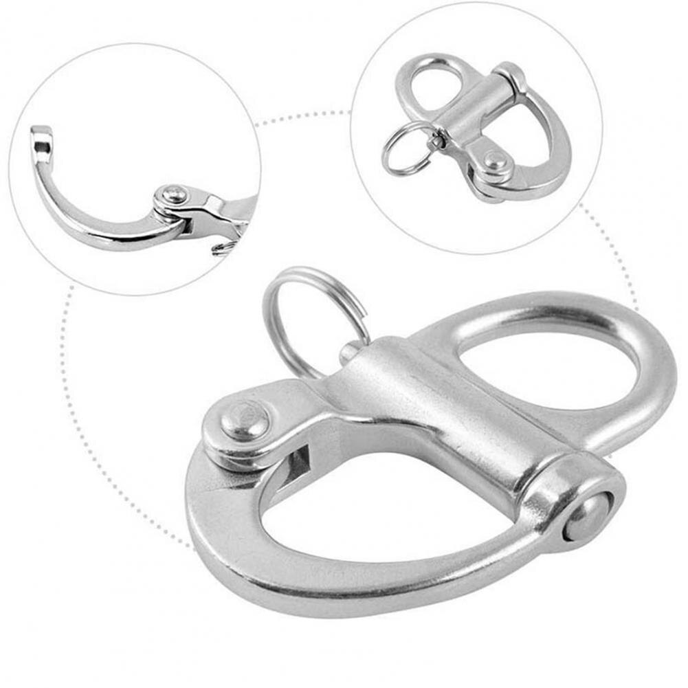 Sailing Spring Hook Durable Boat Chain Stainless Steel Swivel Snap Shackle Hand Drawn Quick Release Removable Ship for Marine