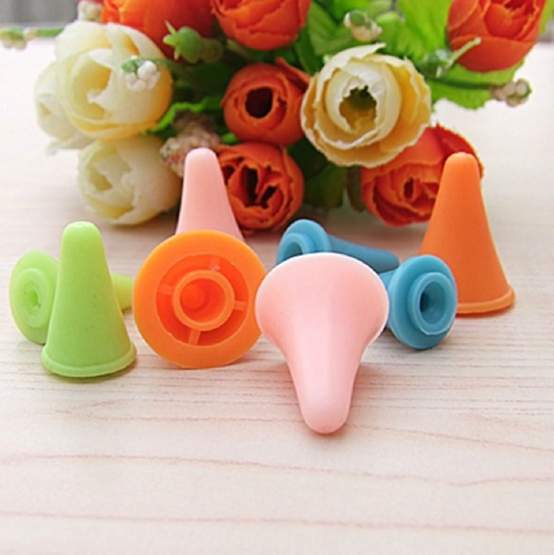 10 piezas de plástico de Color caramelo pequeños protectores de puntos de gran tamaño tapones de ganchillo artesanales herramienta de costura para aguja de tejer de goma