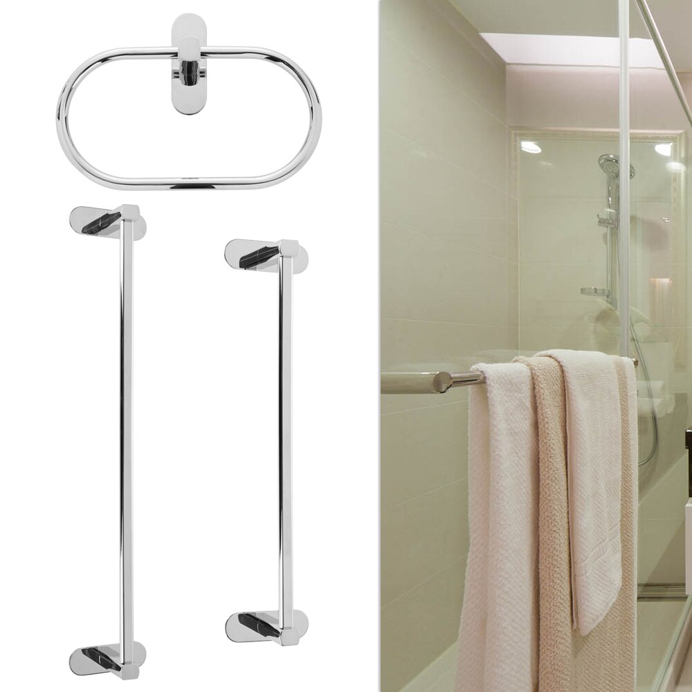 Self Adhesive Rvs Handdoek Ring Holder Hanger Wc Wall Mounted Opknoping Rack Badkamer Hardware Opslag Rekken