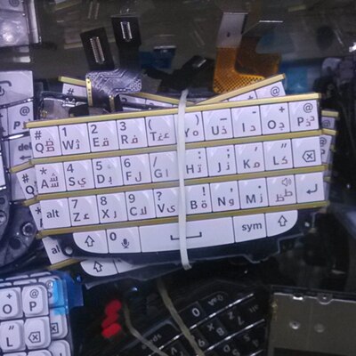 Toetsenbord russisch thais arabisch toetsenbord met flexkabels, reparatieonderdelen voor bb blackberry  q10 toetsenbord + gereedschap: Goud arabisch
