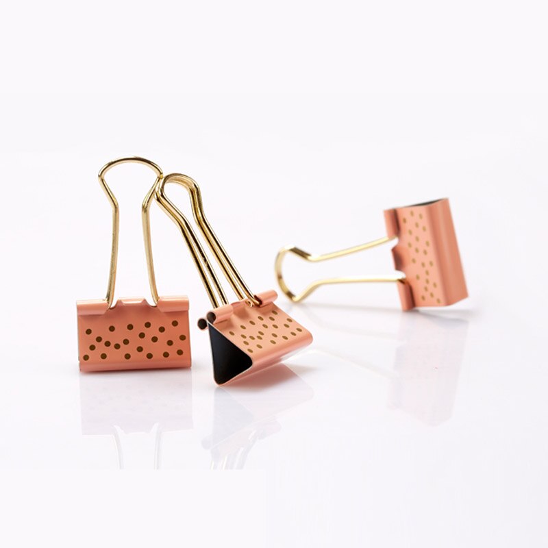 Metal Pink Clips Stationery Book School Binder Clip Office Accessories Label Folder Stationery Store
