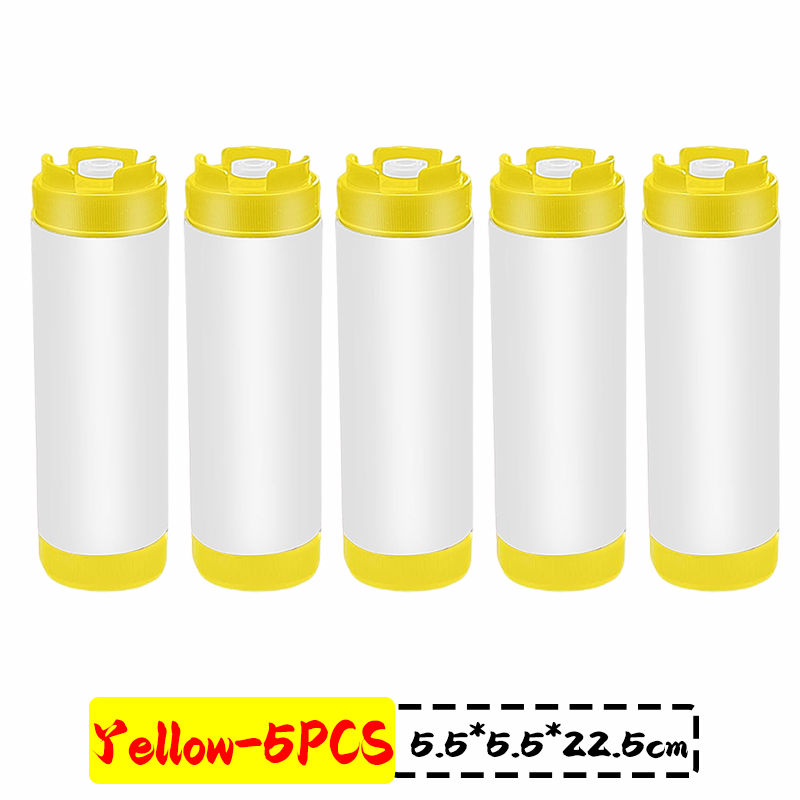 16oz Double Head Squeeze Bottle Large Capacity Squeeze Sauce Bottle Ketchup Salad Honey Dispenser BBQ Oil Bottles Kitchen Gadget: Ivory