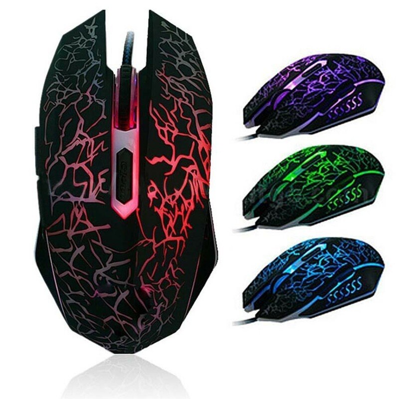 Basix 2400DPI Optical Wired Gaming Mouse Mice 6 Buttons USB Wired Backlight Mouse for PC Laptop Computer mice