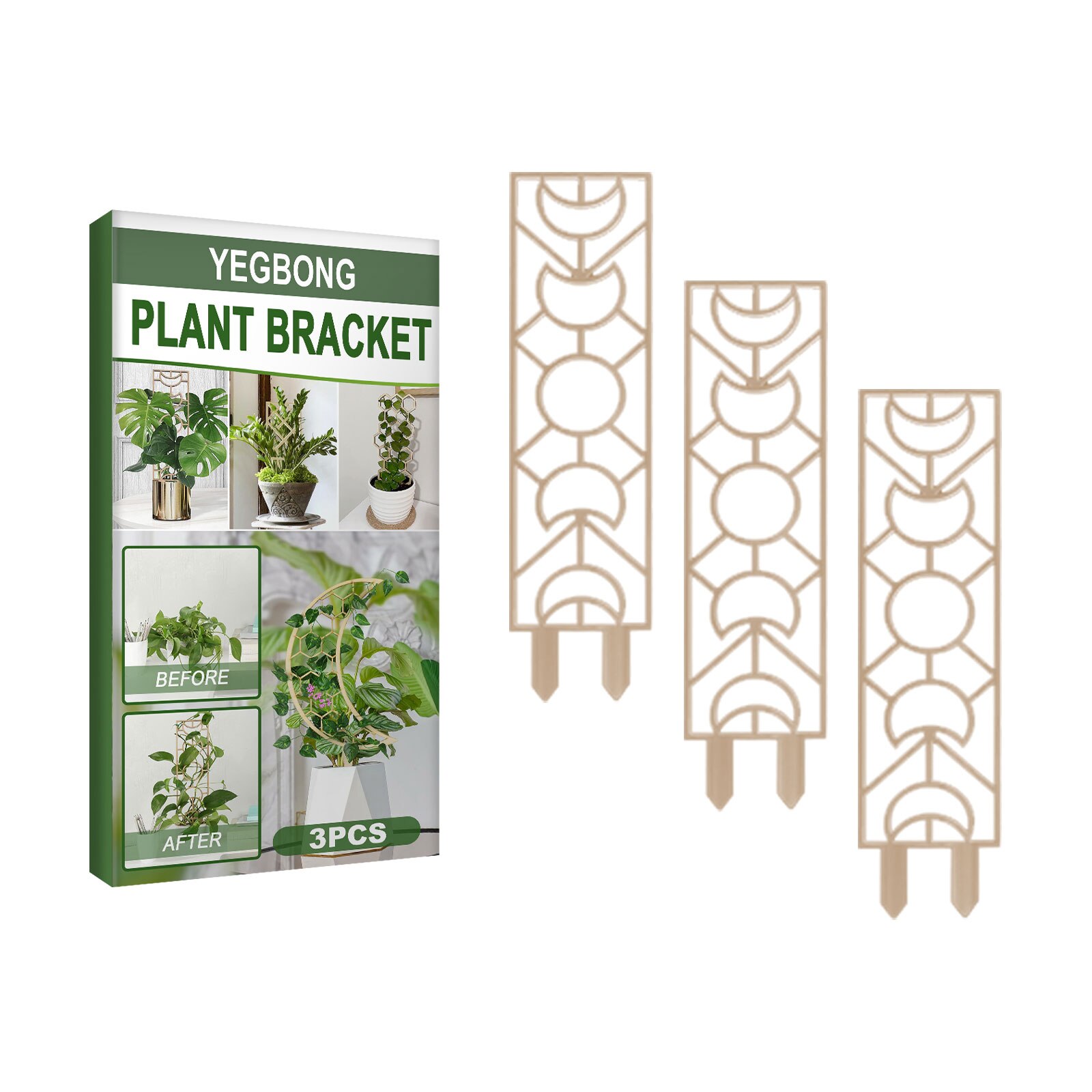 3PCS Small Trellis for Potted Plants Plants Climbing Trellis Wooden Support Pole Garden Plant Trellis Grill for Potted Plants