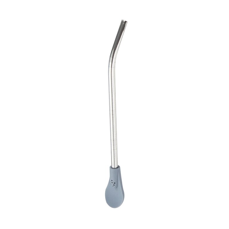 Pajita de acero inoxidable para beber agua y zumo, cuchara reutilizable con filtro para té, accesorios para el hogar y la cocina, 1 unidad: S