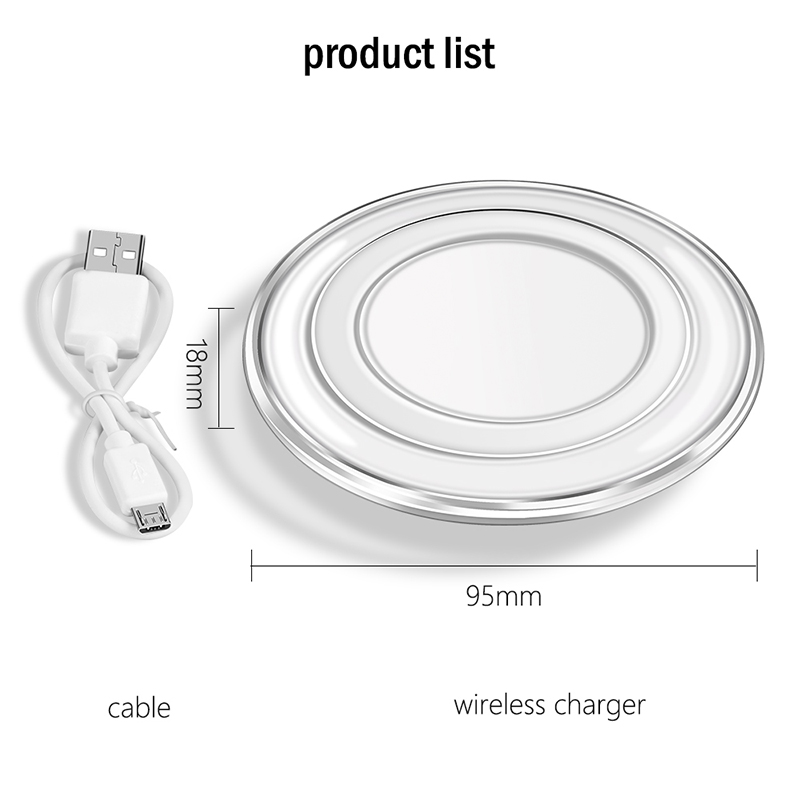 Qi Chargeur Sans Fil Rapide Pour iPhone X 8/8plus Samsung Galay S8/S9 Note 8 Prise en Charge sans fil chargeur de téléphone portable sans receveur