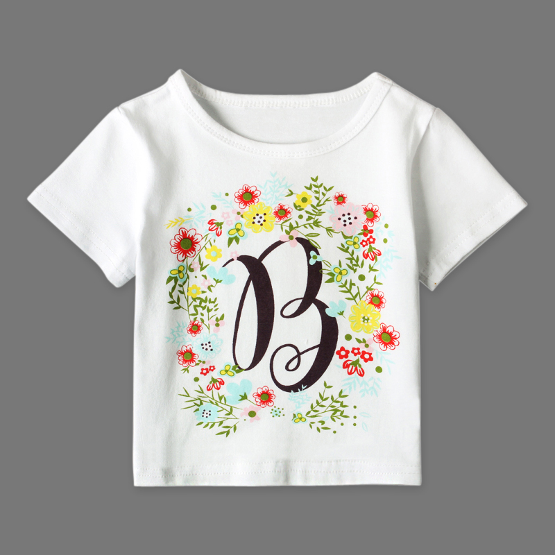 Stijl Kinderen Jongens T-shirt Babykleding Kleine Jongen & Meisje Zomer Shirt Tees Katoen 4-24 M kleding DS21