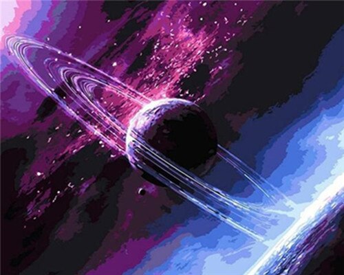 Pintura al óleo AZQSD por número, imagen DIY de arte de pared de planeta para la sala de estar, decoración del hogar, colorear por números, paisaje, único: SZGD7653