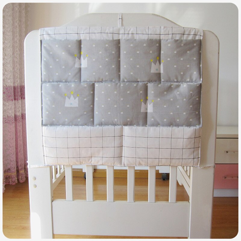 Babybedje Zak Opknoping Opbergtas Wieg Baby Bed Bumper Opknoping Opbergtas Multi-Functionele Mousseline Baby Beddengoed Bumper nachtkastje: NO14