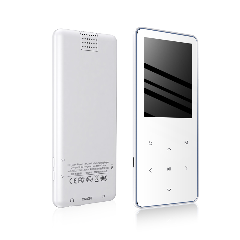 Iqq Bluetooth 4.2 Touch Screen MP3 Speler Bulit 40G En Luidspreker Hifi Lossess Draagbare Slanke MP3 speler Met Fm/Opnemen: WHITE / 4GB