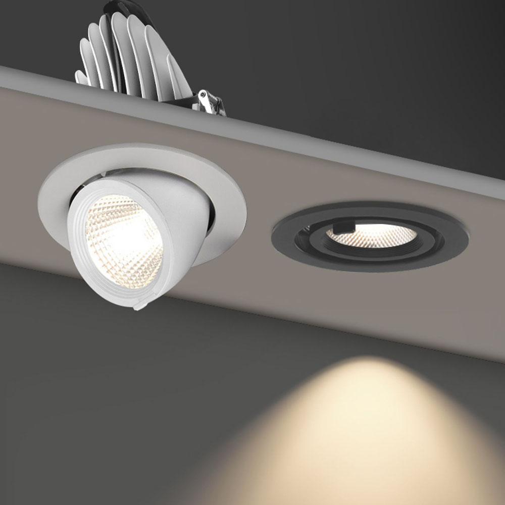 Led cob downlight indbygget lys 360 grader justerbar vinkel 5w 12w 20w 30w 40w spotlampe stue kontor indkøbscenter bar  ac110-240v