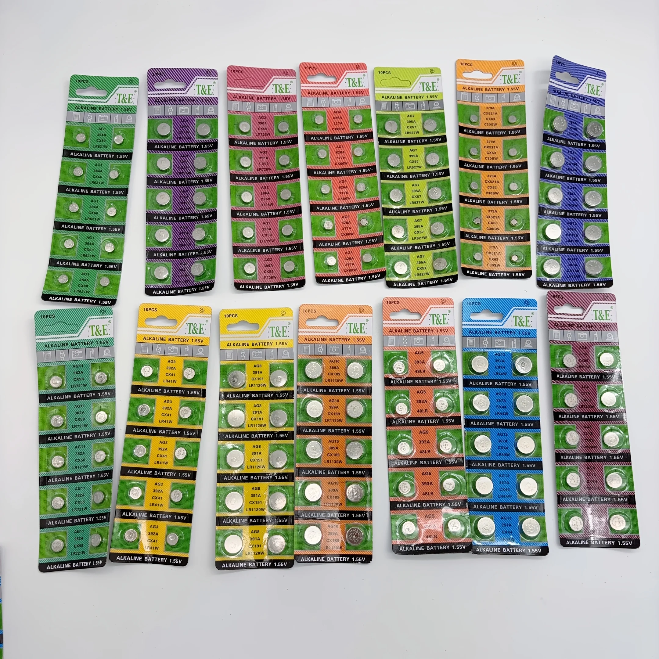 1.5V Alkaline Coin Cell Watch Battery 140Pcs AG0 AG1 AG2 AG3 AG4 AG5 AG6 AG7 AG8 AG9 AG10 AG11 AG12 AG13 Button Cell Batteries