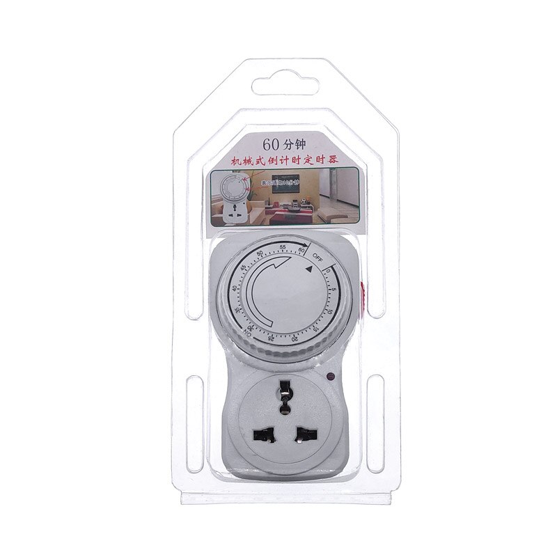 60-Minute Countdown Timer Tijdschakelaar 10A 220V Timer Outlet Loop Universele Timing Socket Mechanische Timer